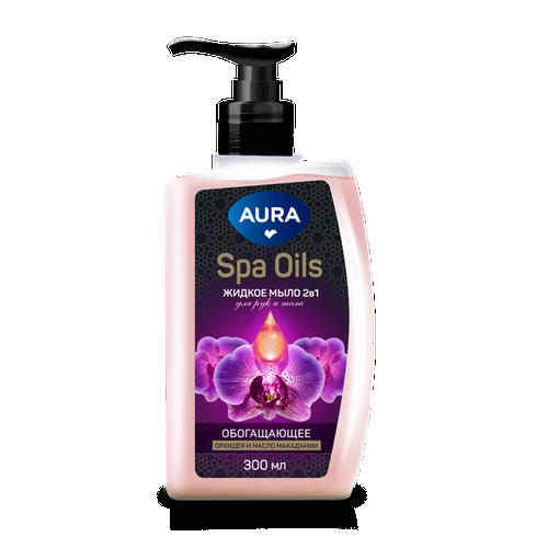 AURA Spa Oils Жидкое мыло 2в1 для рук и тела Орхидея и масло макадамии флакон/дозатор 300мл