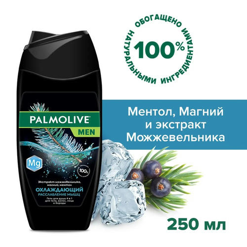 Гель для душа мужской Palmolive 4 в 1 Охлаждающий Расслабление мыщц, 250мл