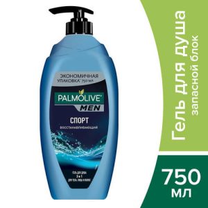 Гель для душа мужской Palmolive Men Спорт Восстанавливающий 3в1 для тела, лица и волос, 750мл