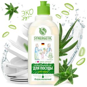 Гель антибактериальный для посуды Synergetic, с ароматом алоэ, биоразлагаемый, 500мл