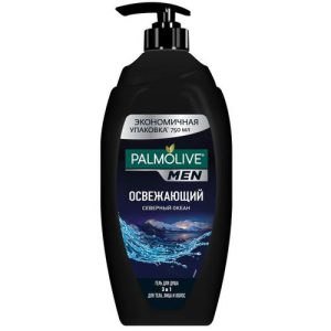 PALMOLIVE MEN Освежающий Северный океан мужской гель для душа 3 в 1 для тела, лица и волос, 750 мл