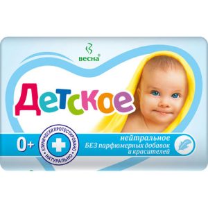 Мыло детское Весна кусковое, туалетное, нейтральное, 90г