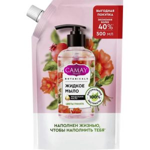 Мыло жидкое Camay Botanicals, цветы граната, дой-пак, 500мл