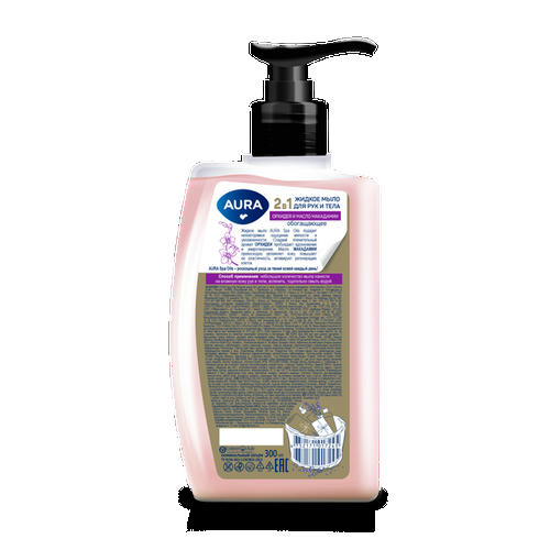 AURA Spa Oils Жидкое мыло 2в1 для рук и тела Орхидея и масло макадамии флакон/дозатор 300мл — изображение 2