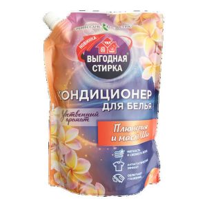 Выгодная стирка Кондиционер для белья ' Плюмерия и масло ши' 1 л Дой-пак (РК)