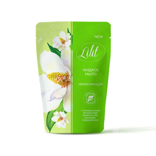 Мыло туалетное Lilit Увлажняющее Зеленый чай, дой-пак, 500мл