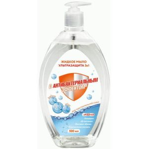 Жидкое мыло Ультразащита 500мл антибактериальное 3в1