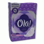 Прокладки OLA! Ultra Night 7шт шелковистая поверхность с ионами серебра