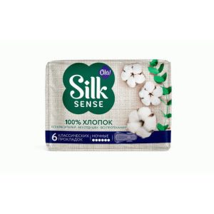 Прокладки OLA! Silk Sense Cotton 6шт ночные, с хлопковой поверхностью