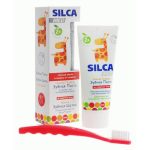 Набор детский Silcamed зубная паста со вкусом яблока 65мл + щетка