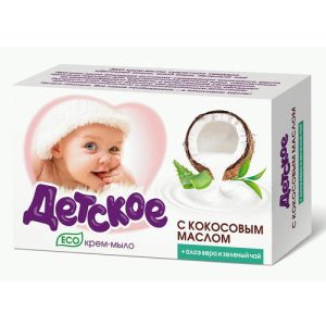 Мыло детское 90г кокос, алоэ вера, зеленый чай
