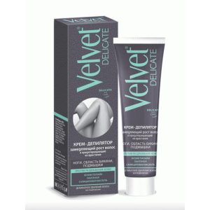 Крем депилятор Velvet 100мл Delicate замедляющий рост волос и предотвращающий их врастание