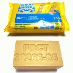 Мыло хозяйственное Сибирский Мыловар 200г 72% в упаковке