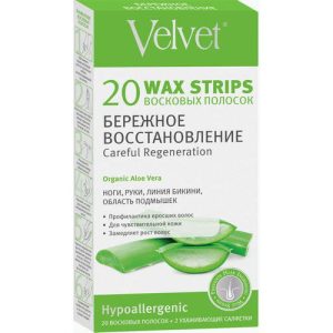 Восковые полоски Velvet для чувствительной кожи бережное восстановление