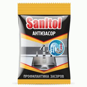 Средство для прочистки труб Sanitol 90г Антизасор