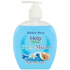 Мыло жидкое: ХЭЛП 300г крем-мыло с дозатором Морской бриз