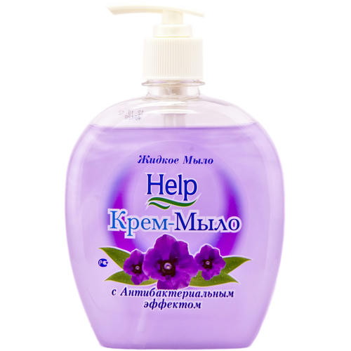 Мыло жидкое: ХЭЛП 500г крем-мыло с антибактериальным эффектом ФИАЛКА с дозатором