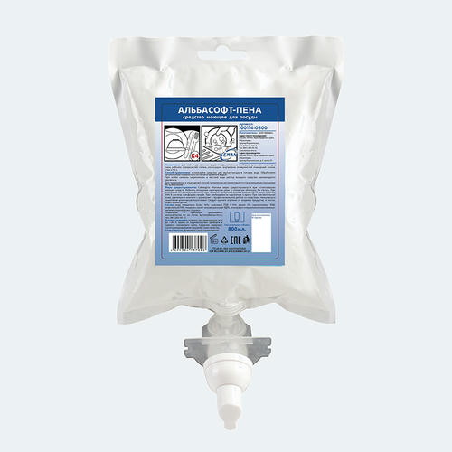 Расходники Кеман: АЛЬБАСОФТ-пена 800 мл ср-во для посуды бесцветное АЛОЭ в картридже К4