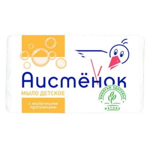 Мыло туалетное: ДЕТСКОЕ 70г АИСТЕНОК молочные протеины