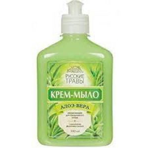 Мыло жидкое: АМС Русские травы 300мл крем-мыло Алоэ-вера пуш-пул