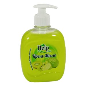 Мыло жидкое: ХЭЛП 300г крем-мыло с дозатором Солнечный киви и бергамот
