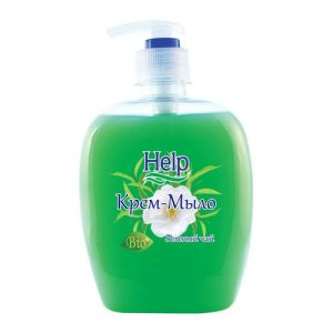 Мыло жидкое: ХЭЛП 300г крем-мыло с дозатором Зеленый чай