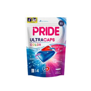 Капсулы для стирки 14 шт ultracaps 2 в1 для цветных вещей Pride