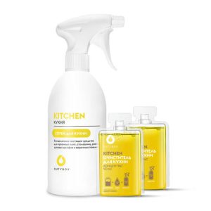 Средство для очистки кухни KITCHEN, емкость 500 мл + 2 капсулы концентрата по 50 мл DutyBox Grass