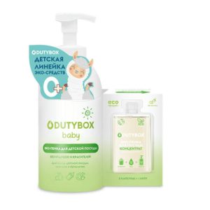 Средство для мытья посуды DISHES, емкость + 2 капсулы концентрата детский DutyBox Grass