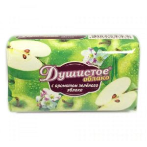 Мыло туалетное с ароматом зеленого яблока Душистое Облако НМЖК 90гр