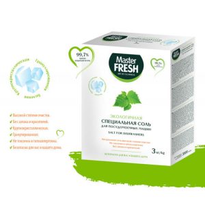 Мастер Фреш ЭКОлогичная СПЕЦИАЛЬНАЯ соль для п/м машины гранулир, беленая, крупнокристаллич, 3кг
