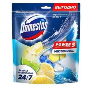Блок подвесной д/унитаза 250 г свежесть лайма+свежесть океана 5х(2х50+3х50) Domestos