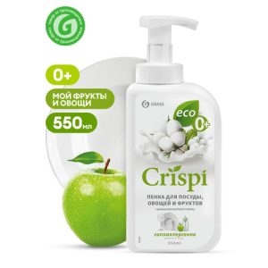 Средство для мытья посуды ПЕНКА с ценными маслами белого хлопка Crispi Grass 550мл