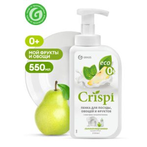 Средство для мытья посуды ПЕНКА с соком груши и экстрактом базилика Crispi Grass 550мл