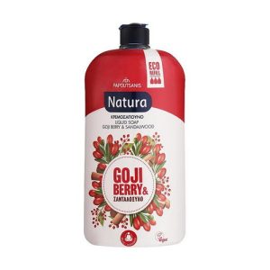 Жидкое мыло "Сандаловое дерево и ягоды годжи", Papoutsanis Natura Liquid Soap Bottle Refill Goji Berry & Sandalwood (сменный блок)