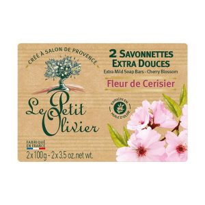 Мыло экстранежное с экстрактом вишневого цвета, Le Petit Olivier Vegetal Oils Soap Cherry Blossom