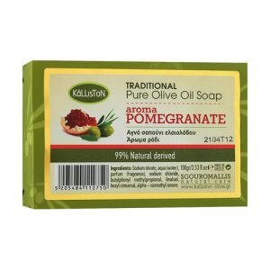 Традиционное мыло из оливкового масла с ароматом граната, Kalliston Traditional Olive Oil Soap Pomegranate