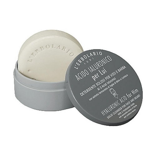 Мыло для лица и бороды с гиалуроновой кислотой, L'Erbolario Solid Cleanser Face and Beard Hyaluronic Acid for Him — изображение 2