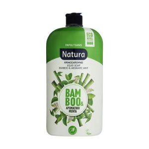 Жидкое мыло "Бамбук и ароматическая мята", Papoutsanis Natura Liquid Soap Bottle Refill Bamboo & Aromatic Mint (сменный блок)