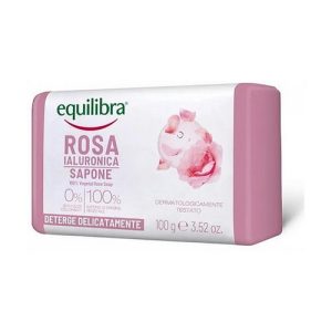 Мыло "Роза" с гиалуроновой кислотой, Equilibra Hyaluronic Rose Soap