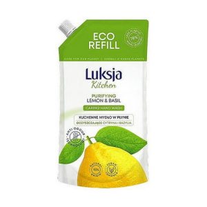 Жидкое мыло "Лимон и базилик", Luksja Kitchen Purifying Lemon & Basil Caring Hand Wash (дой-пак)
