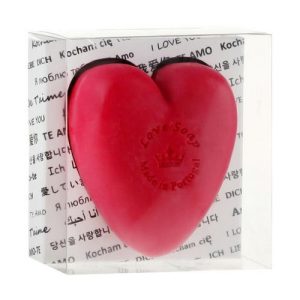 Натуральное мыло "Сердце" в подарочной коробке, Essencias De Portugal Love Soap Transparent Box