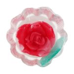 Натуральное глицериновое мыло "Rose Fantasy" корзинка, красная роза, Bulgarian Rose Soap