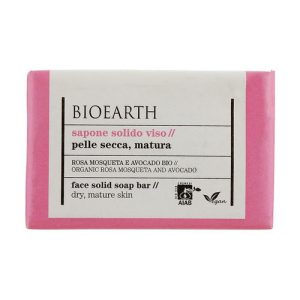 Твердое мыло для лица, Bioearth Rosa Mosqueta & Avocado Face Solid Soap Bar
