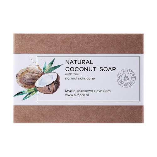 Натуральное цинкове мыло с кокосовым маслом, E-Fiore Natural Zinc Soap With Coconut Oil