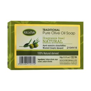 Традиционное мыло из оливкового масла без запаха, Kalliston Traditional Olive Oil Soap Natural