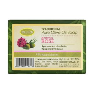 Традиционное мыло из оливкового масла с ароматом розы, Kalliston Traditional Olive Oil Soap