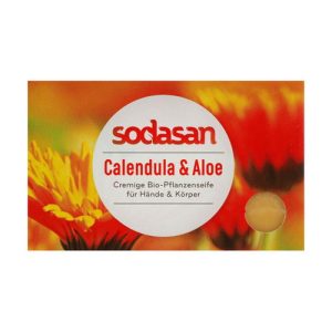 Органическое мыло "Календула-Алоэ" для лица, противовоспалительное, Sodasan