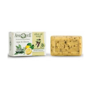 Оливковое мыло с маслом лимона и шалфея, Aphrodite Olive Oil Soap With Lemon & Sage