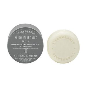 Мыло для лица и бороды с гиалуроновой кислотой, L'Erbolario Solid Cleanser Face and Beard Hyaluronic Acid for Him